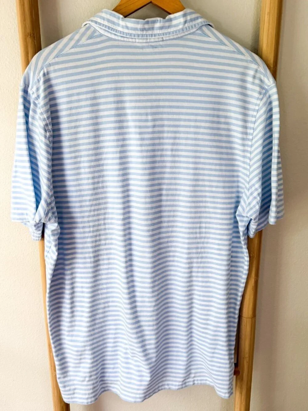 Polo Ralph Lauren Striped Polo Shirt Mens Large Classic Fit Blue White